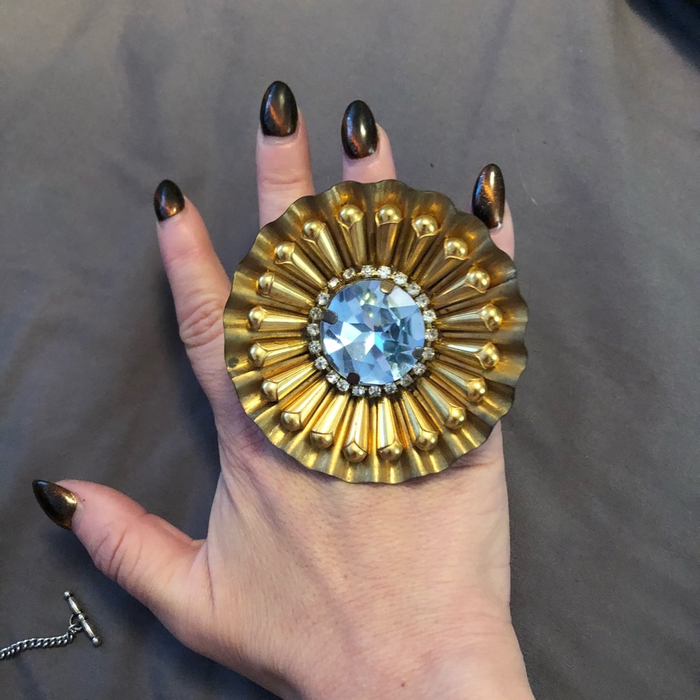 Vintage bling sunflower ring